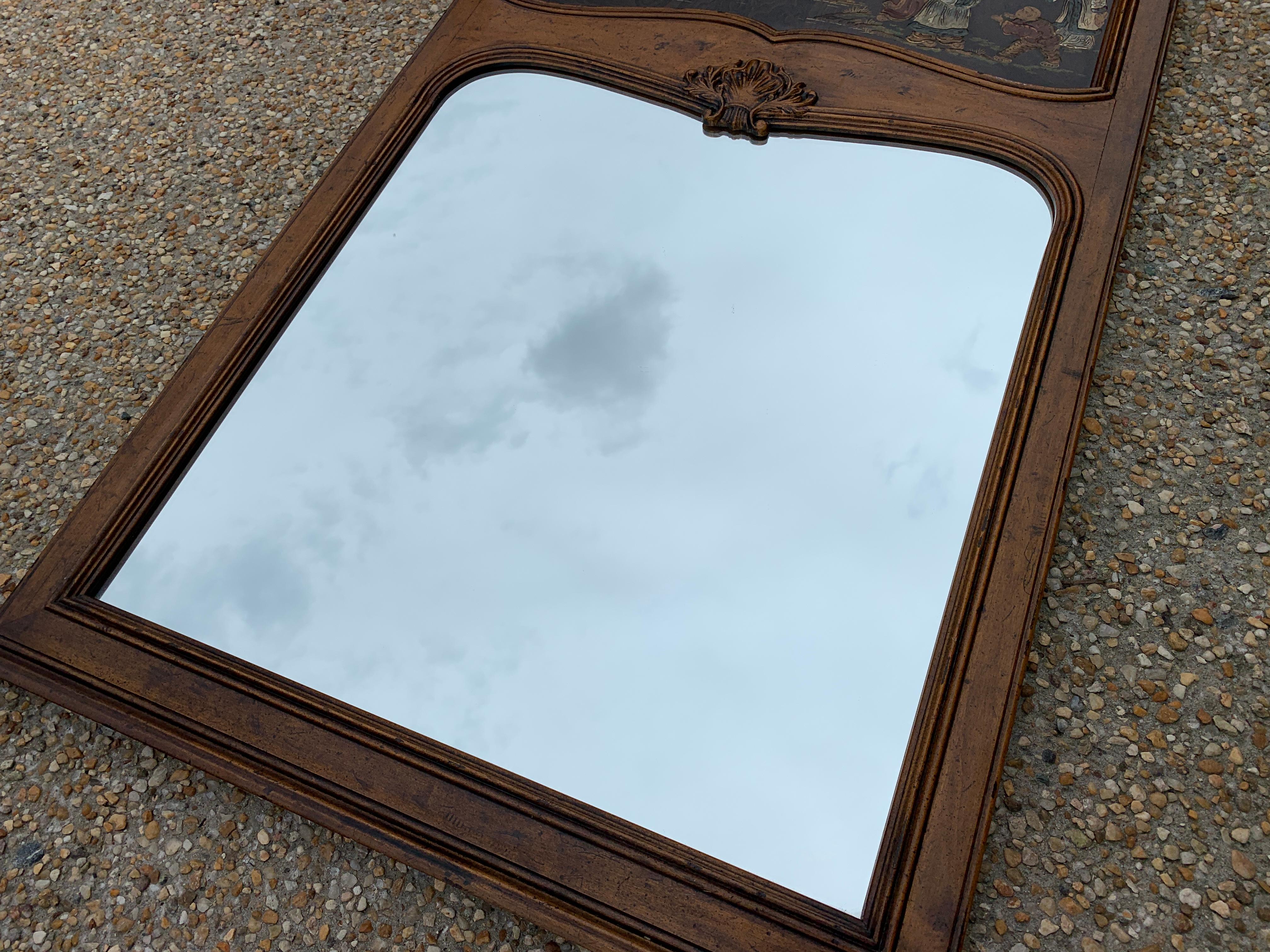 1980s Henredon Chinoiserie Trumeau Mirror For Sale 1