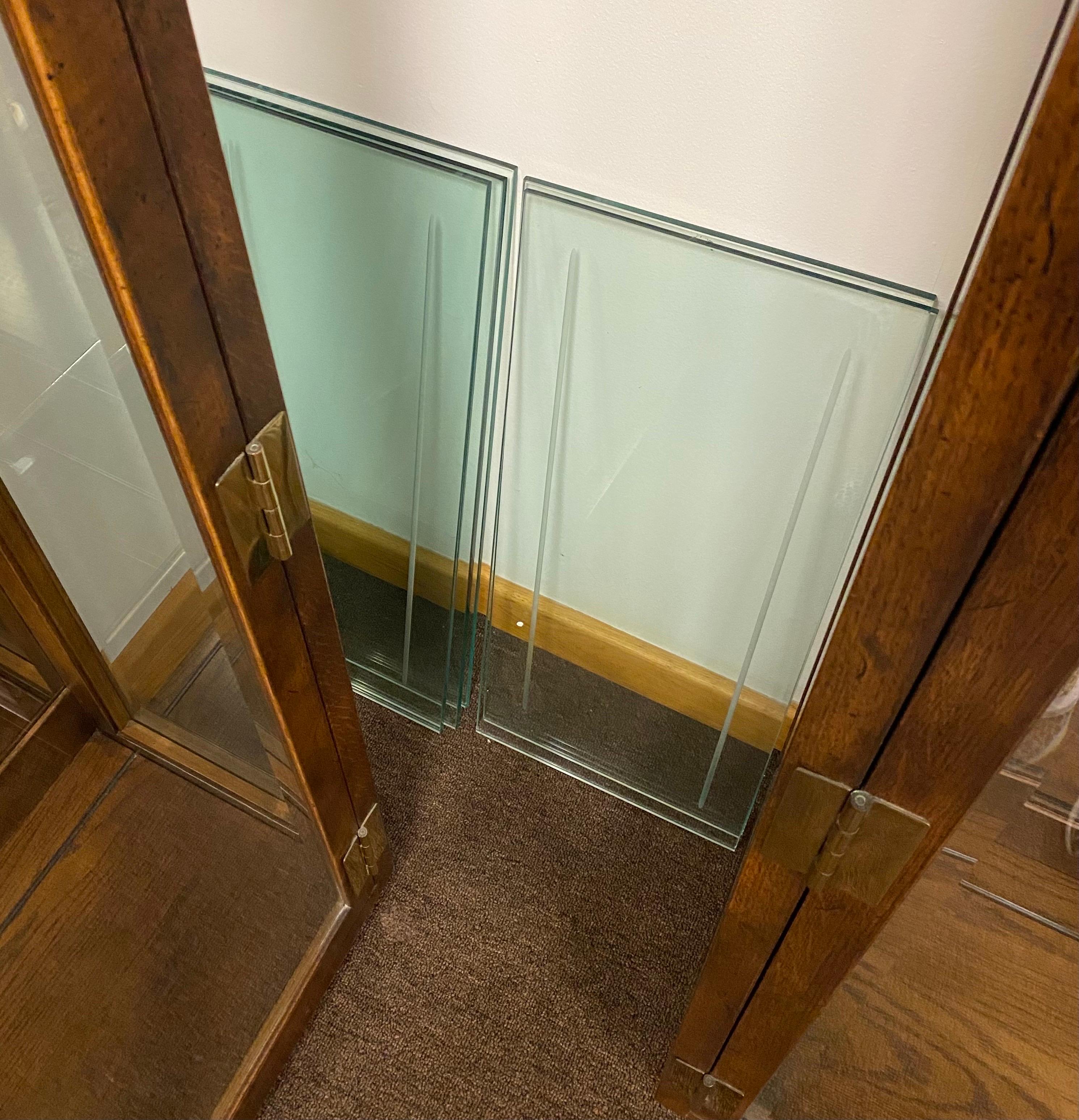 1980s Henredon Scene One Campaign Wood and Glass Display Cabinets, Pair 5