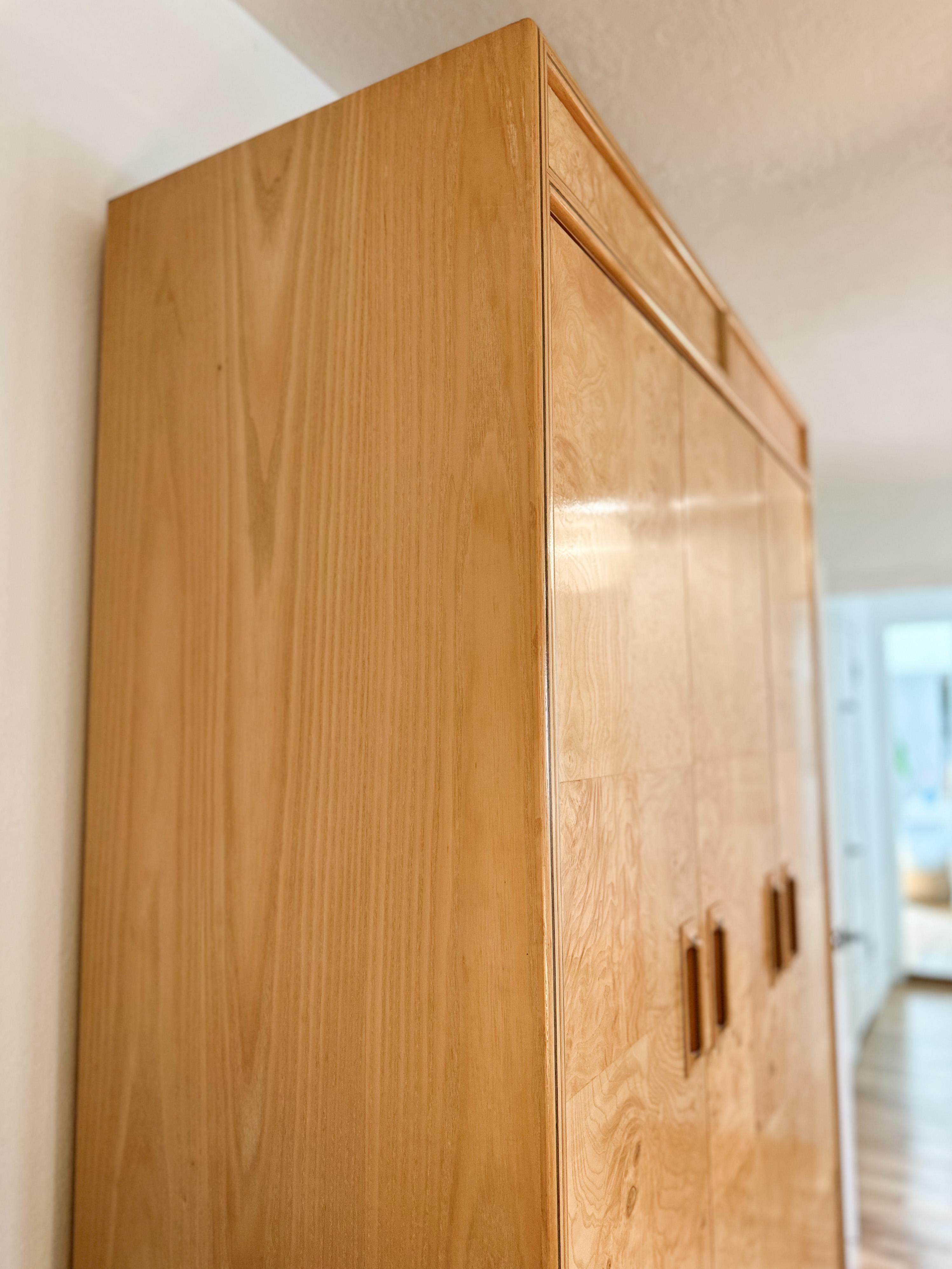 Mid-Century Modern 1980s Henredon 'Scene Two' Burlwood Armoire
