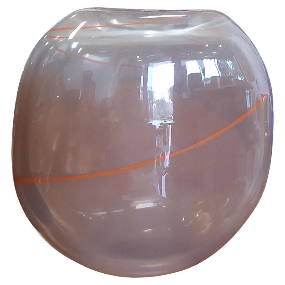 1980s Henry Dean Mid-Century Modern Mouthblown Decorative Glass Vessel, Belgium For Sale