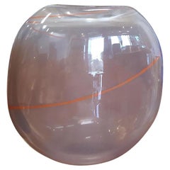 Vasija decorativa de vidrio soplado de mediados de siglo Henry Glass, Bélgica, años 80
