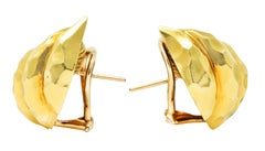 1980's Henry Dunay Vintage 18 Karat Yellow Gold Cinnabar Twist Earrings
