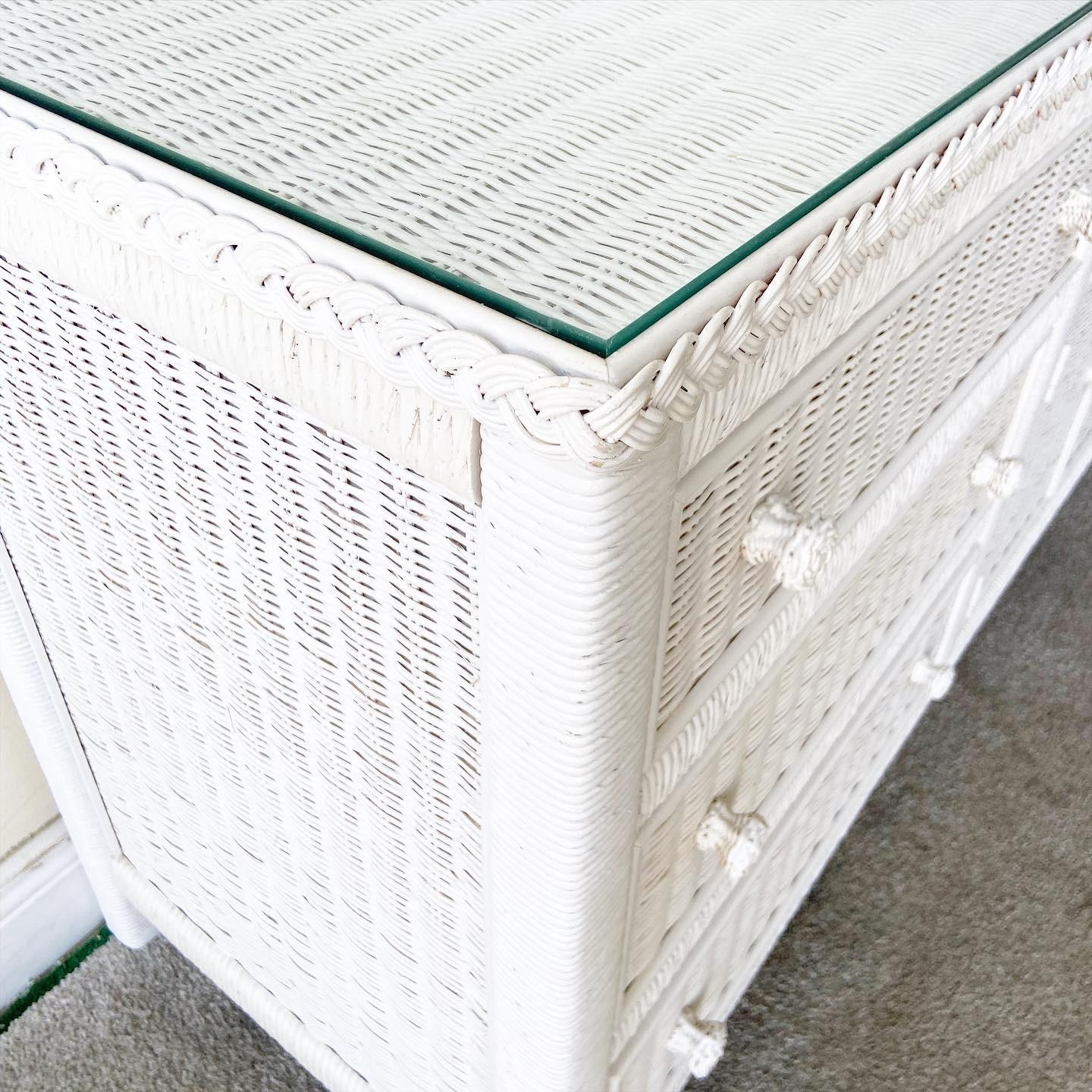 1980s Henry Link White Wicker and Rattan Dresser For Sale at 1stDibs ...