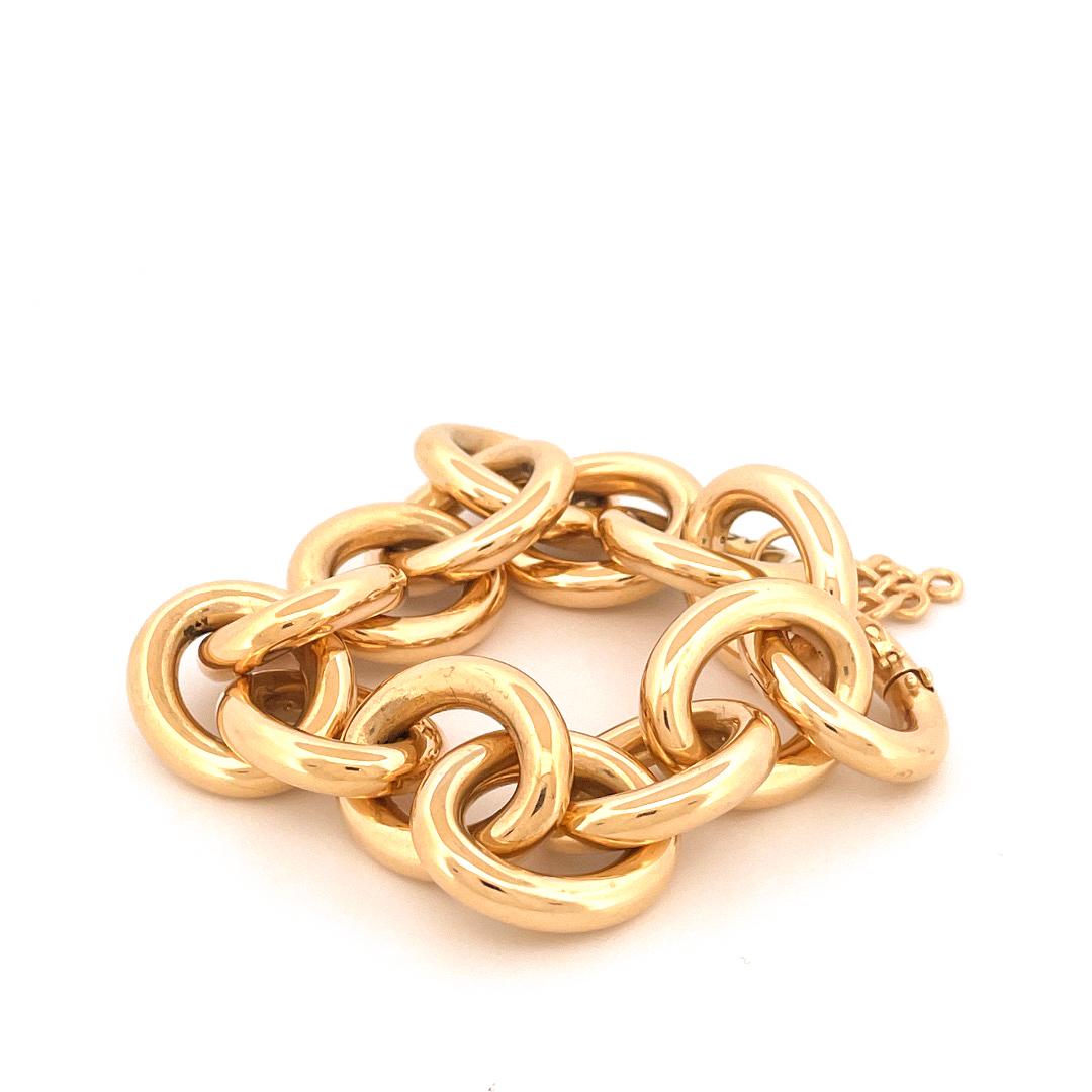 1980's Henry Stern 18k Gelbgold Love Kette Armband (Modernistisch)