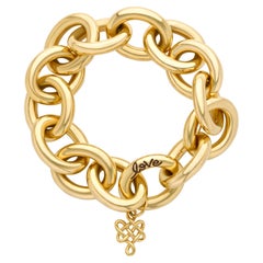 1980's Henry Stern 18k Yellow Gold Love Chain Bracelet