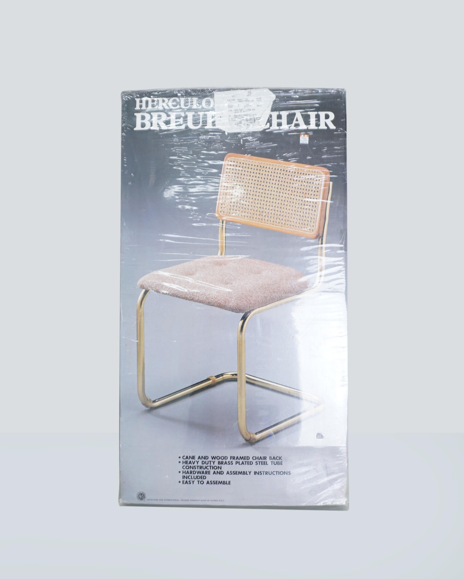 1987 Herculon Breuer chair, for the Cesca collector, this new-in-box Breuer-style chair is likely the last of its kind. Sealed in box and ready for your assembly. 