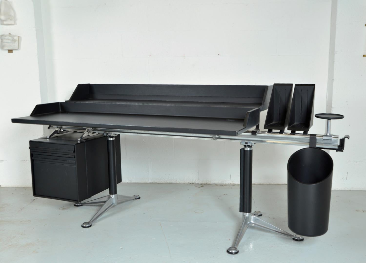 A rare opportunity to buy a stunning Post Modern desk designed in 1981 by Bruce Burdick for Herman Miller. 
Burdick’s first product for Herman Miller was the 'Burdick Group System', a unique assemblage of work surfaces, storage elements, and