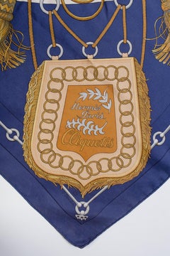 1980S HERMÈS Cliquetis Status Print Equestrian Silk Scarf