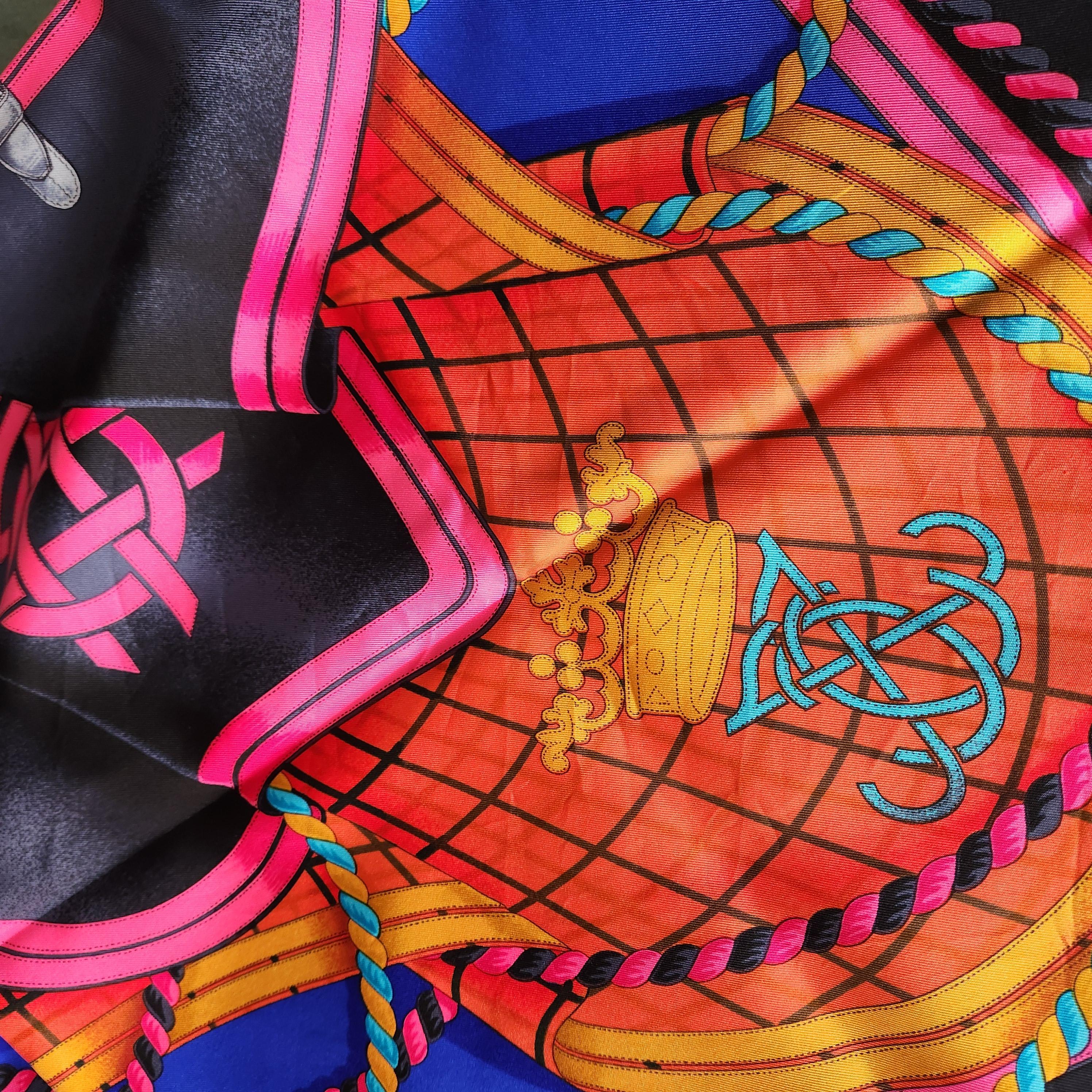 1980s Hermès Silk Scarf Grande Tenue Henri D'Origny Boxed For Sale 8