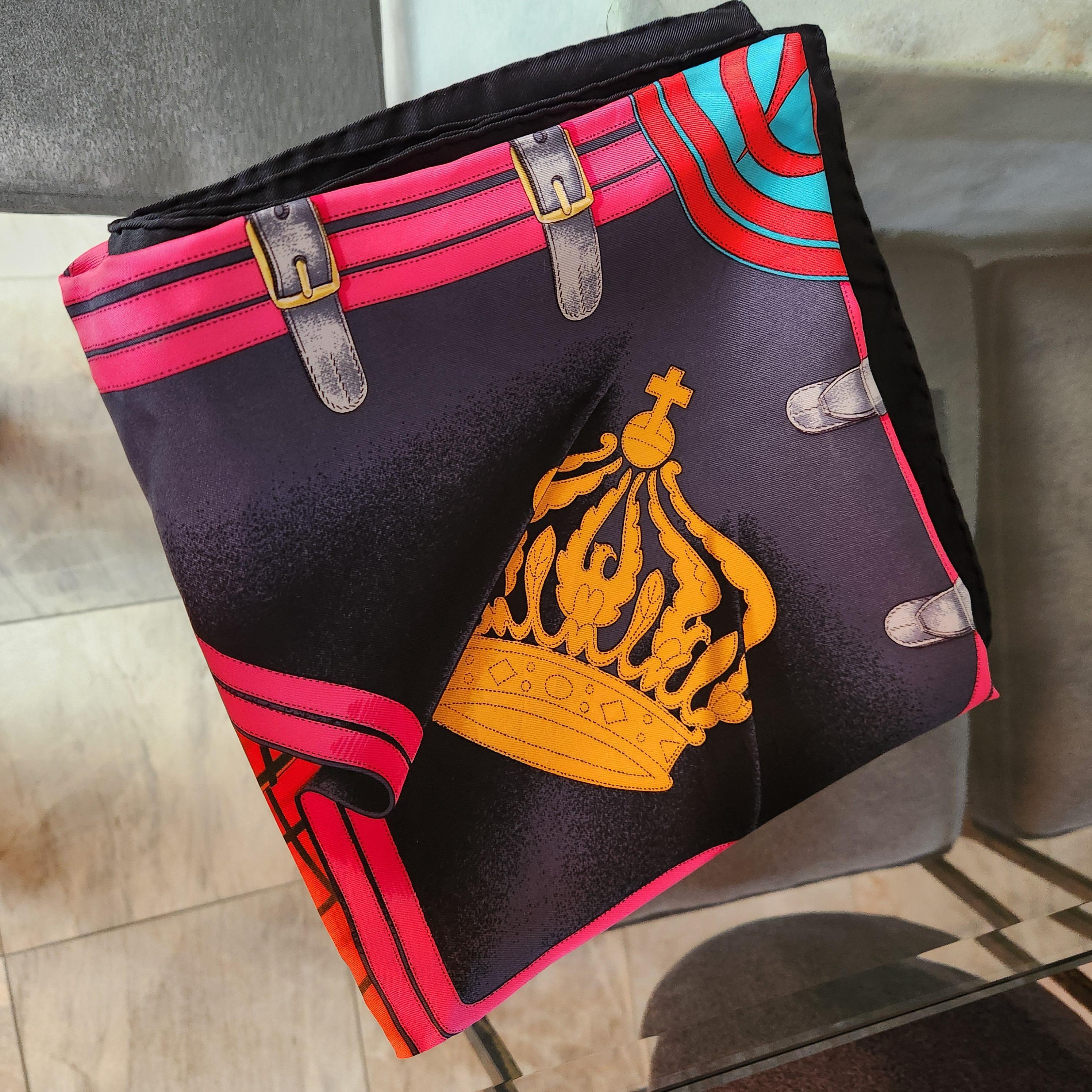1980s Hermès Silk Scarf Grande Tenue Henri D'Origny Boxed In Good Condition For Sale In Chula Vista, CA
