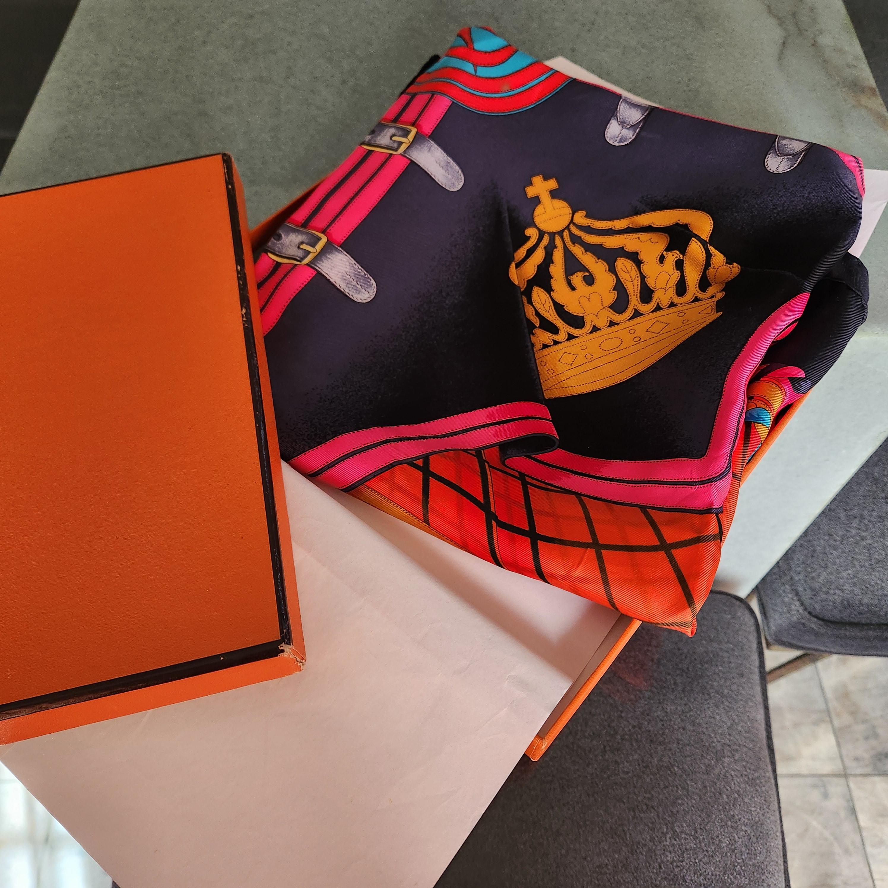 20th Century 1980s Hermès Silk Scarf Grande Tenue Henri D'Origny Boxed For Sale