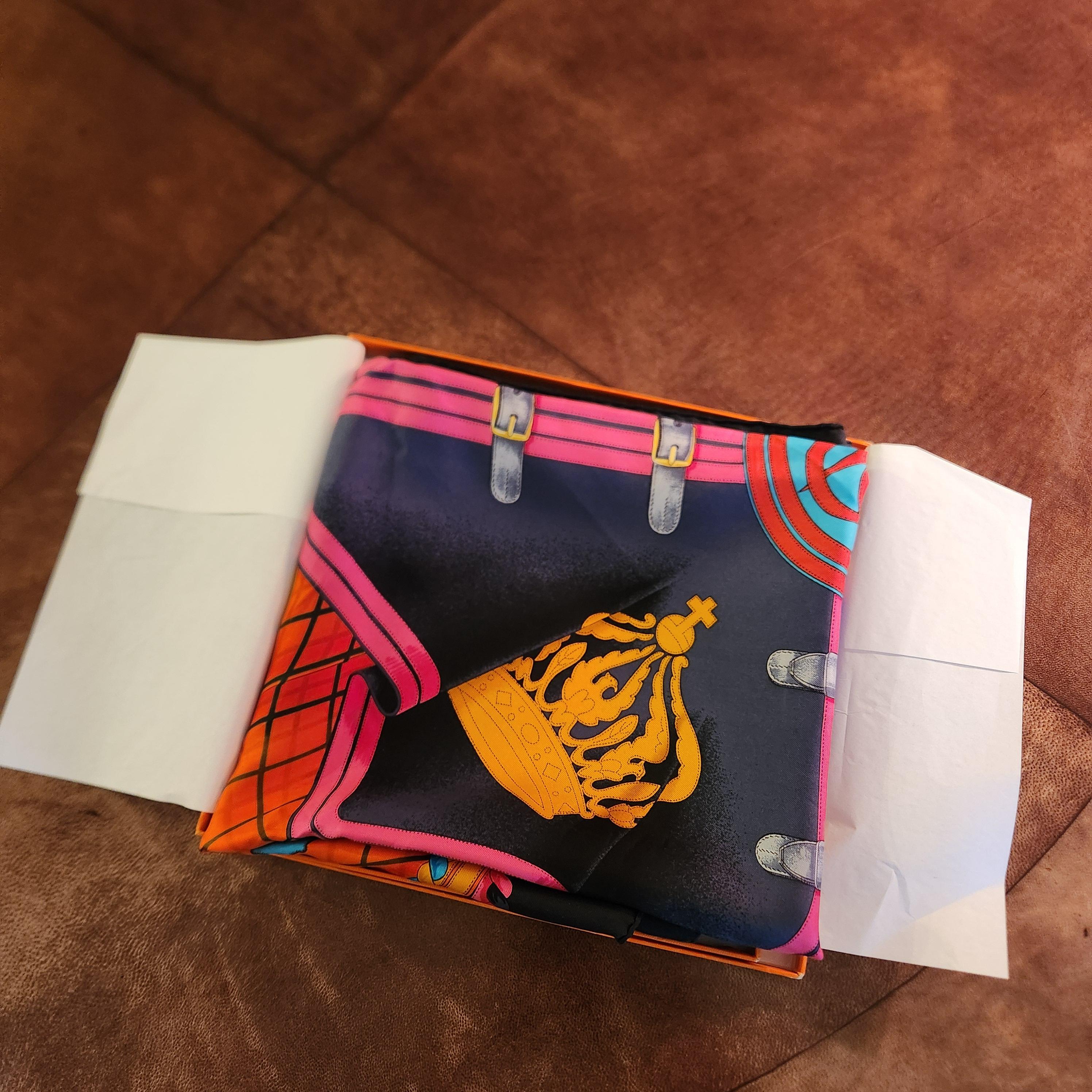 1980s Hermès Silk Scarf Grande Tenue Henri D'Origny Boxed For Sale 1