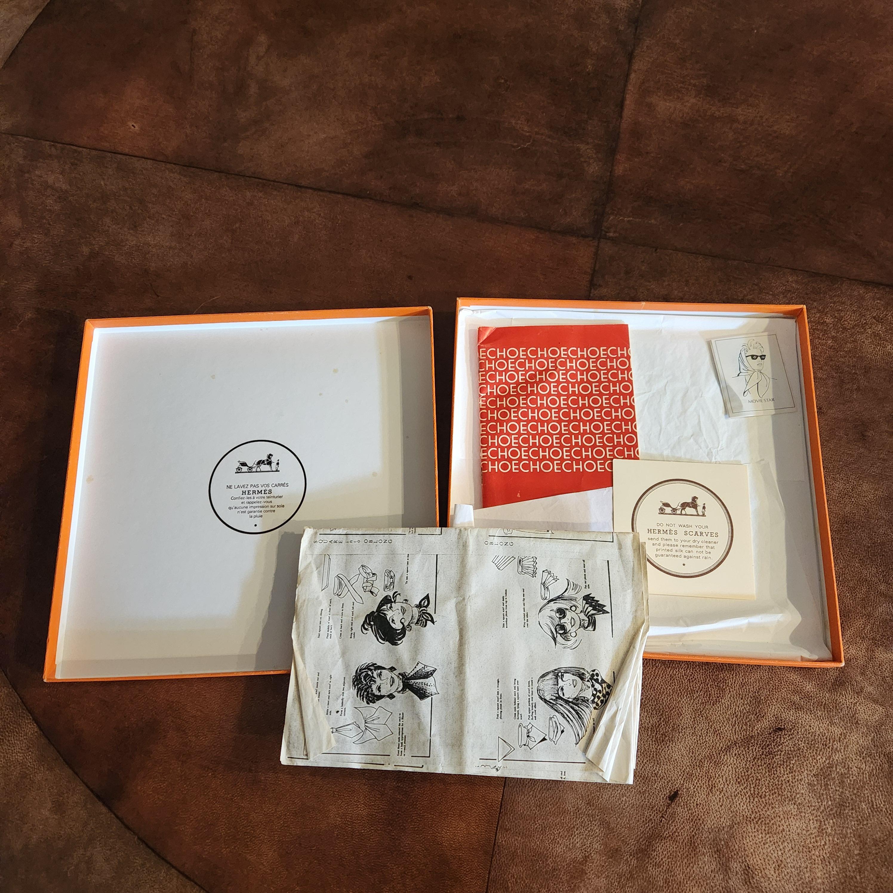 1980s Hermès Silk Scarf Hilton McConnico Souvenirs de Paris Boxed For Sale 5