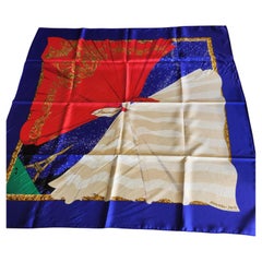 Sciarpa di seta di Hermès degli anni '80 Hilton McConnico Souvenirs de Paris, in scatola