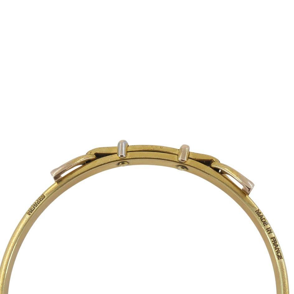 1980s Hermes Vermiel Leather Equestrian Bangle Bracelet In Good Condition In Beverly Hills, CA