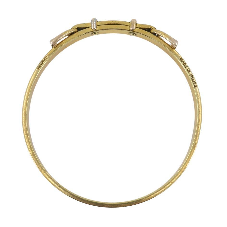 Women's or Men's 1980s Hermes Vermiel Leather Equestrian Bangle Bracelet