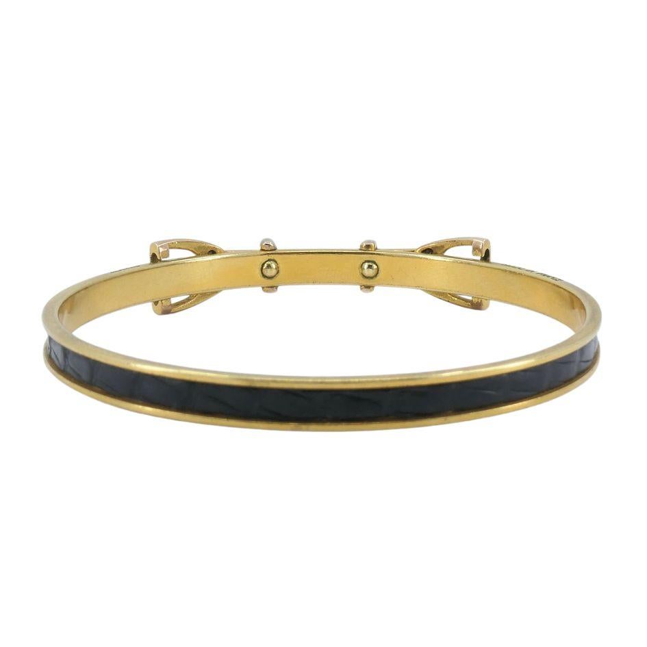 1980s Hermes Vermiel Leather Equestrian Bangle Bracelet 1