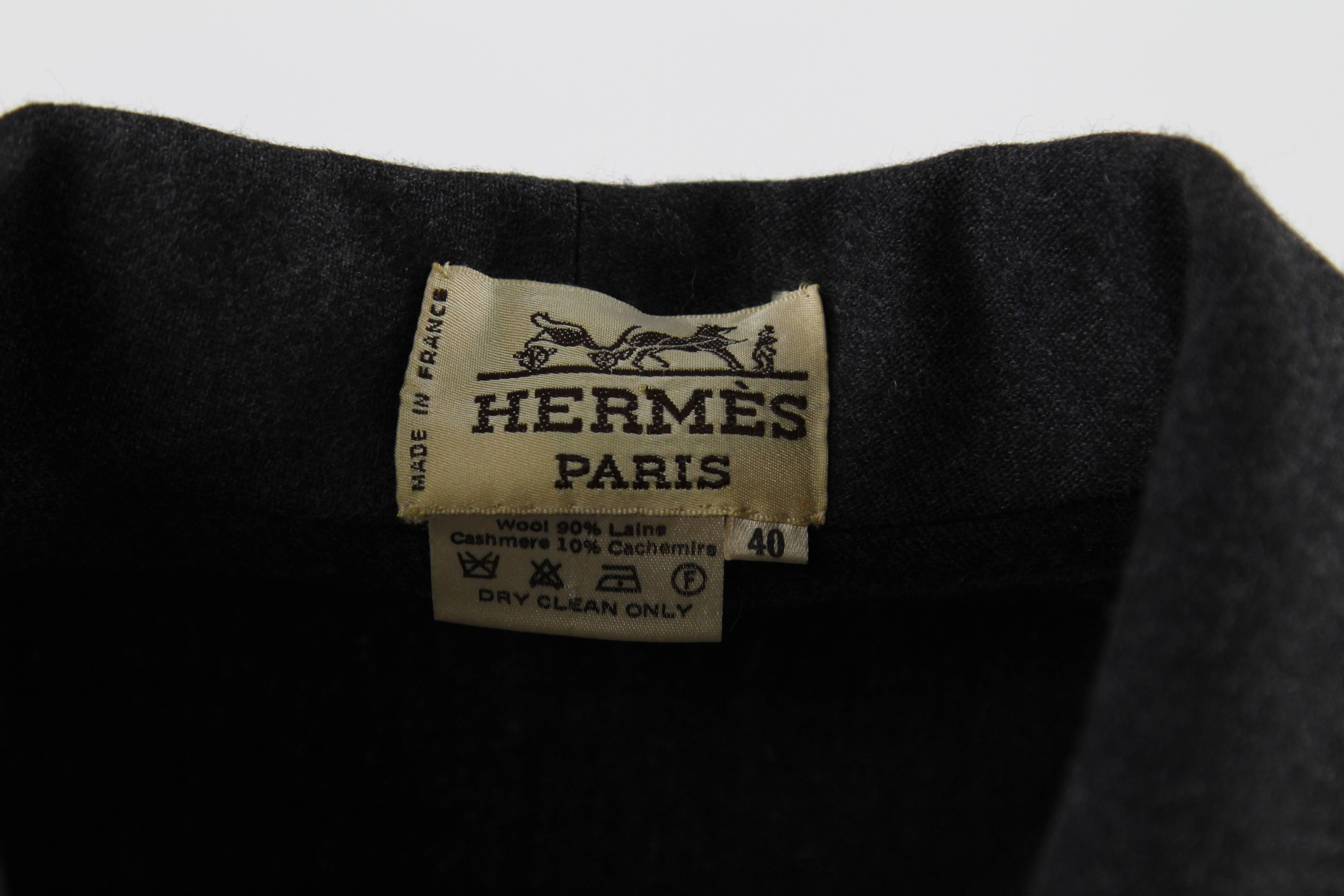 1980s Hermès Vintage Wool and Cashmere Dark Jumpsuit 1