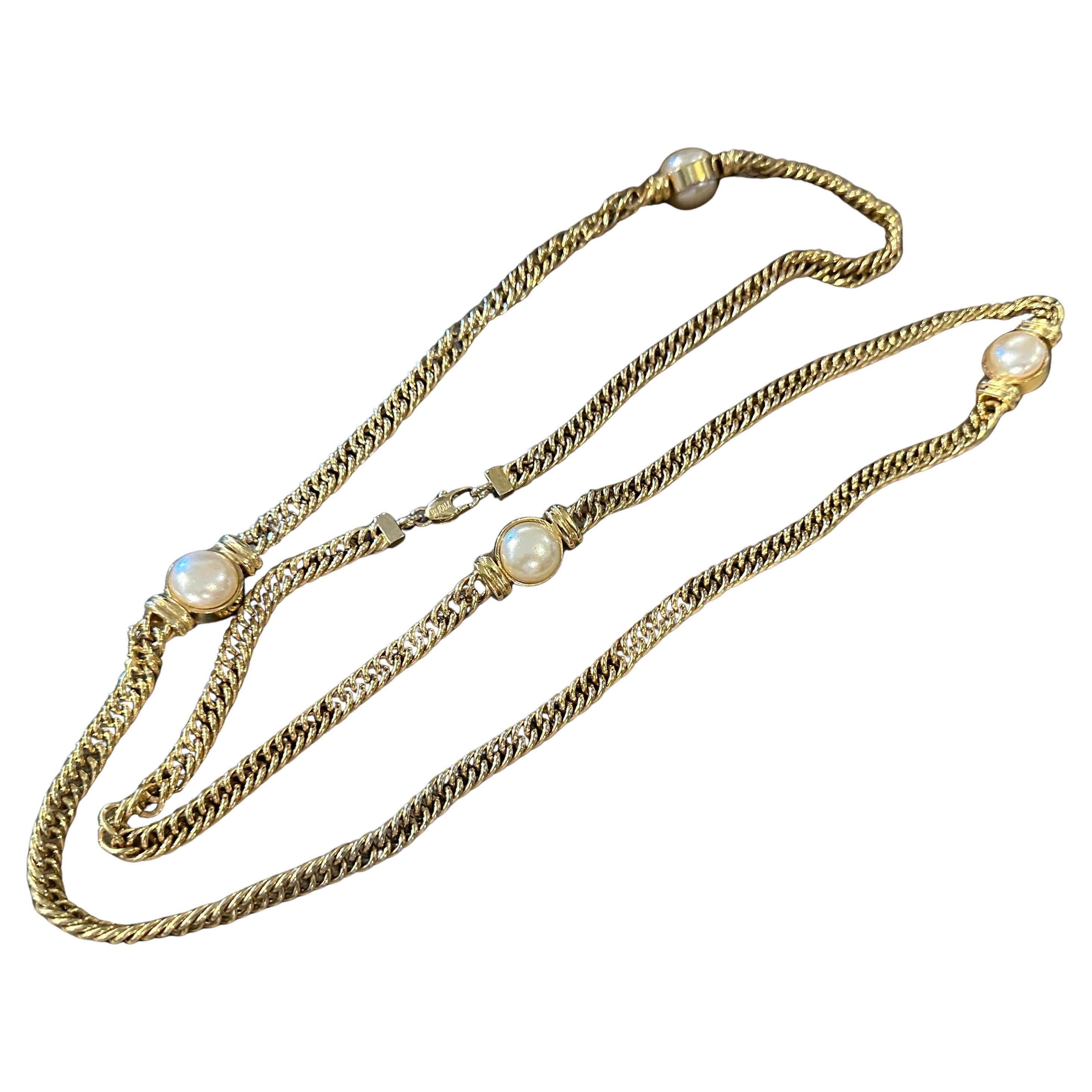 Joyería de fantasía de alta calidad de los años 80 Cadena italiana de Bijoux Cascio en venta