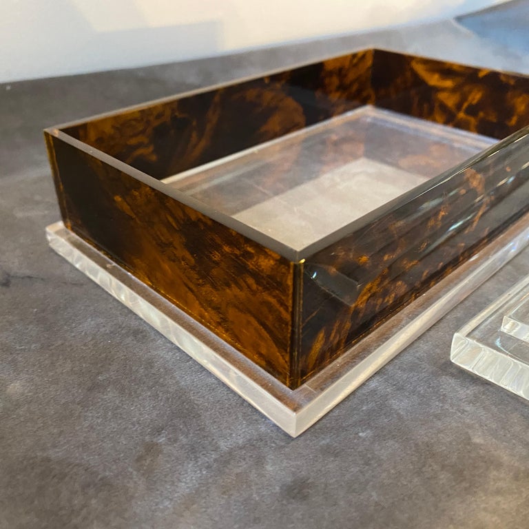 Mid-Century Italian Modern Fake Tortoise Acrylic Glass Jewelry Box from  Christian Dior, 1980s for sale at Pamono