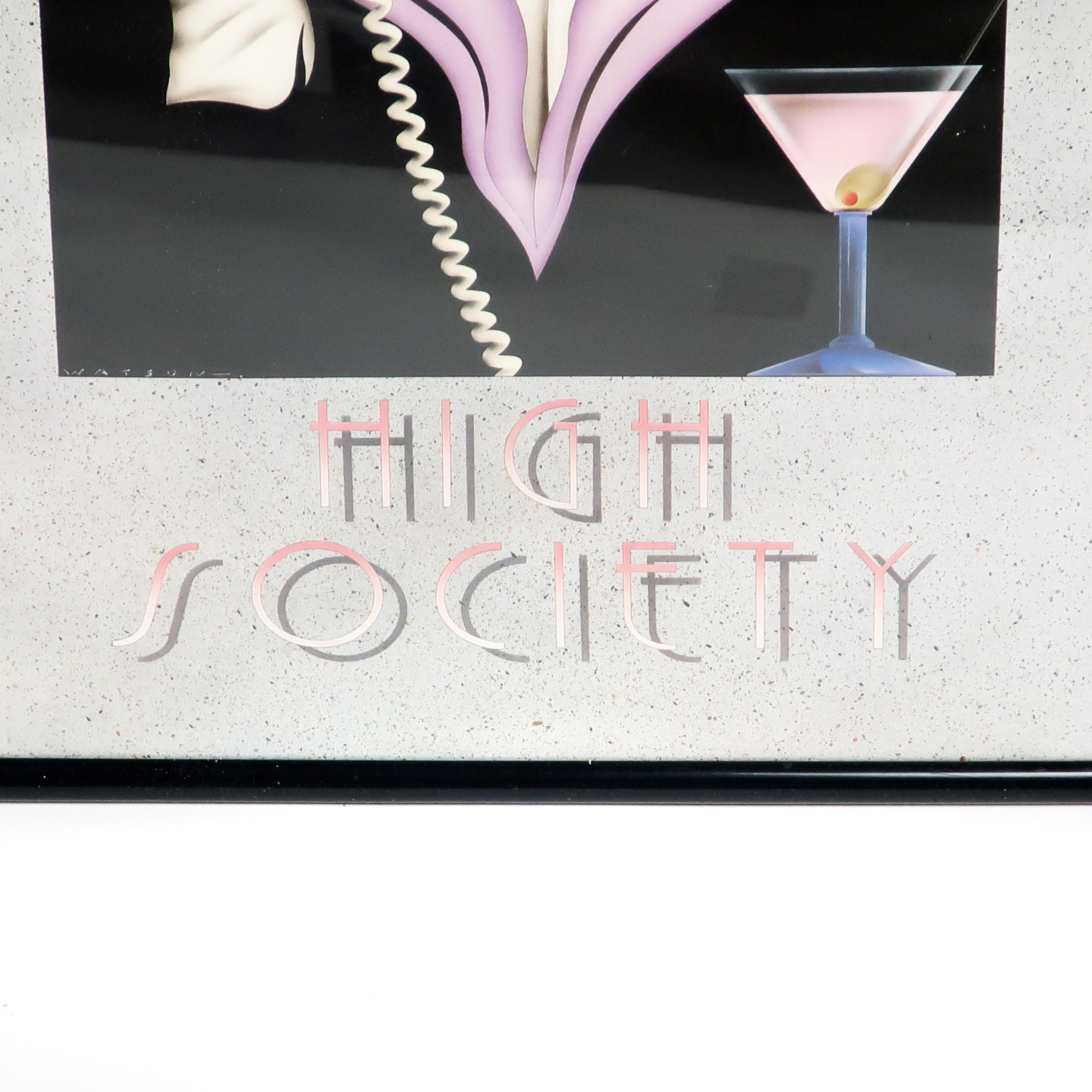 Lithographie-Druck der High Society von Mal Watson, 1980er Jahre (Postmoderne)