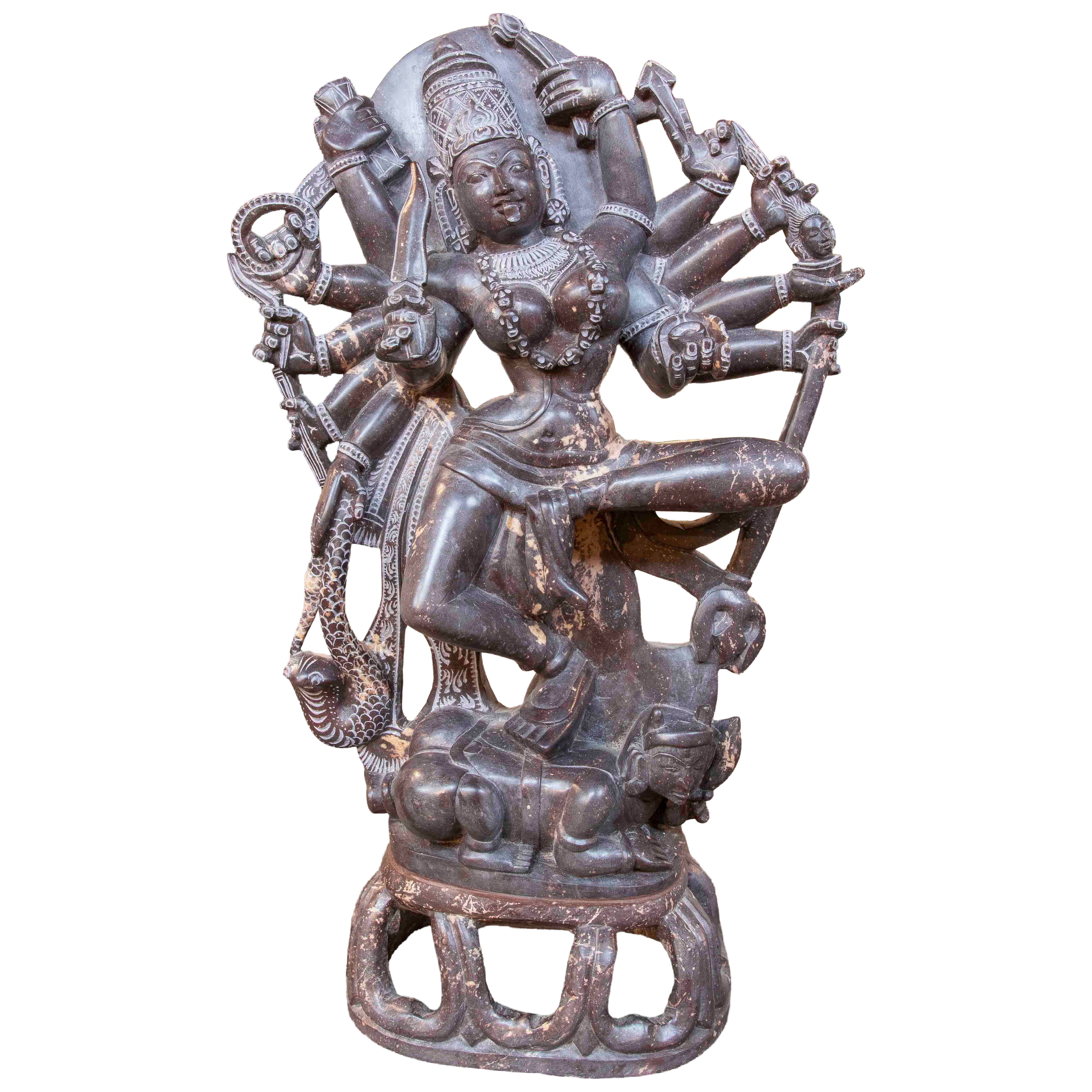 1980s Hindu Sculpture of a Multi-armed Goddess in Marble