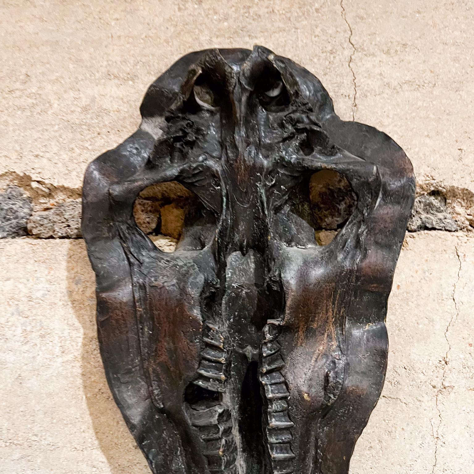 Late 20th Century 1980s Hippopotamus Head Bronze Skull Sculpture after Giacometti For Sale