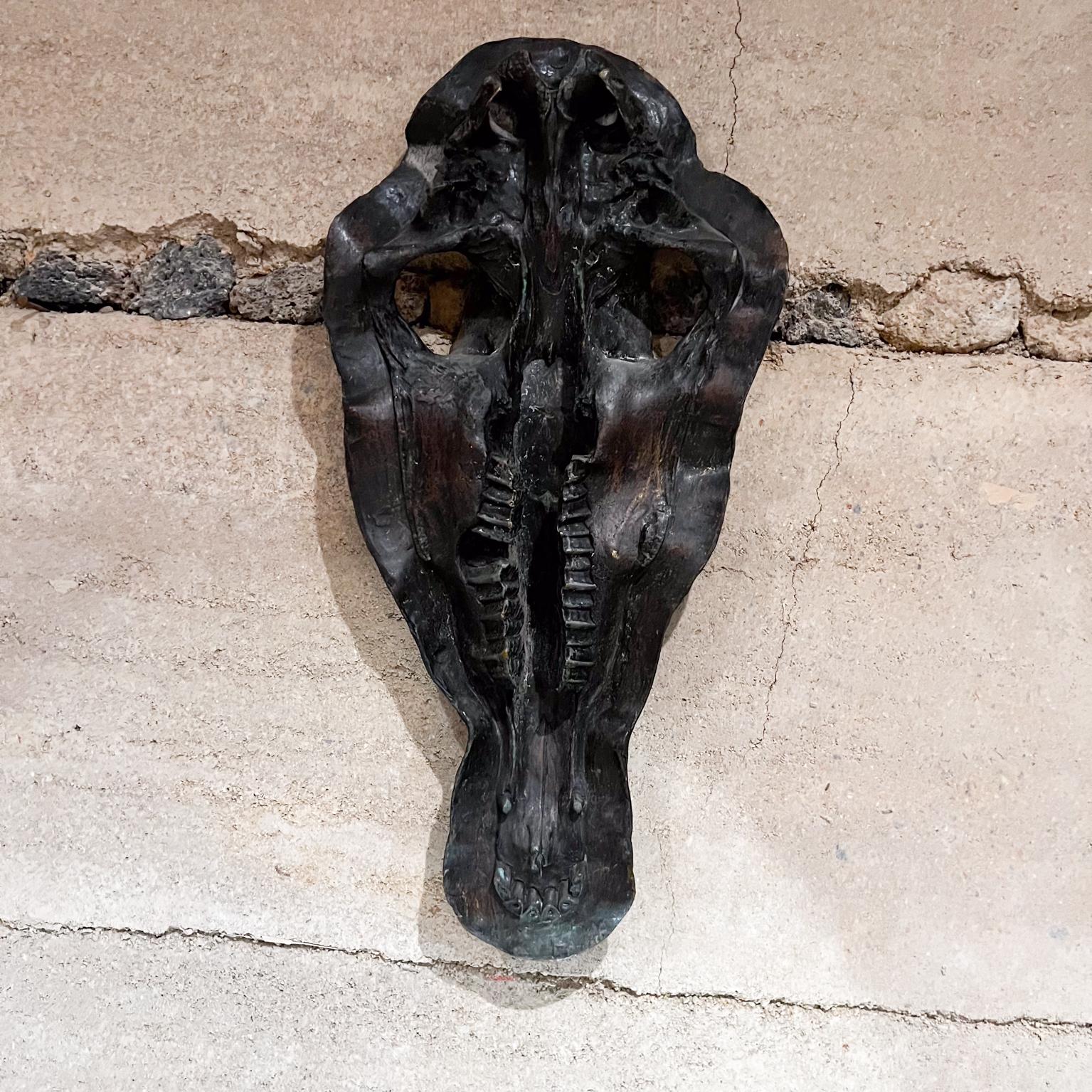 Late 20th Century 1980s Hippopotamus Head Bronze Skull Sculpture after Giacometti For Sale