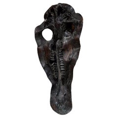 1980s Hippopotamus Head Bronze Skull Sculpture after Giacometti