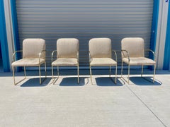1980s Hollywood Regency Brass Dining Chairs by Design Institute of America- Set