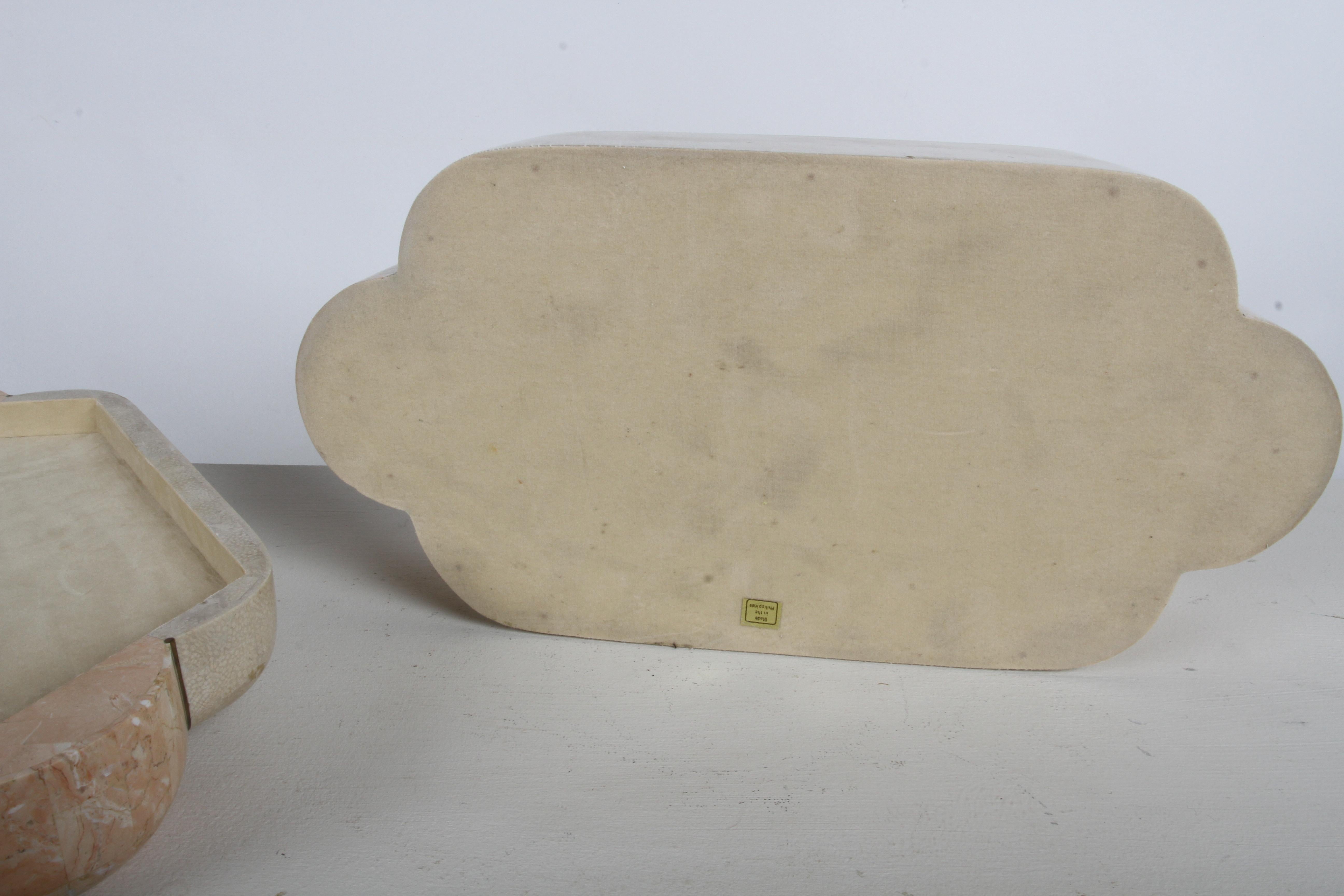 1980er Hollywood Regency Maitland-Smith Mosaik-Marmor- und Messing-Dekobox im Angebot 9