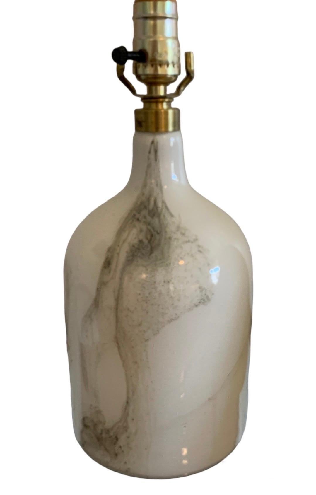 Minimalist 1980s Holmegaard ‘Symmetrisk’ Art Glass Table Lamp designed by Michael Bang For Sale