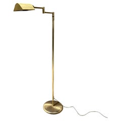 Messing-Apotheken-Stehlampe von Holtkötter, 1980er Jahre, höhenverstellbar, Mid-Century, Deutschland