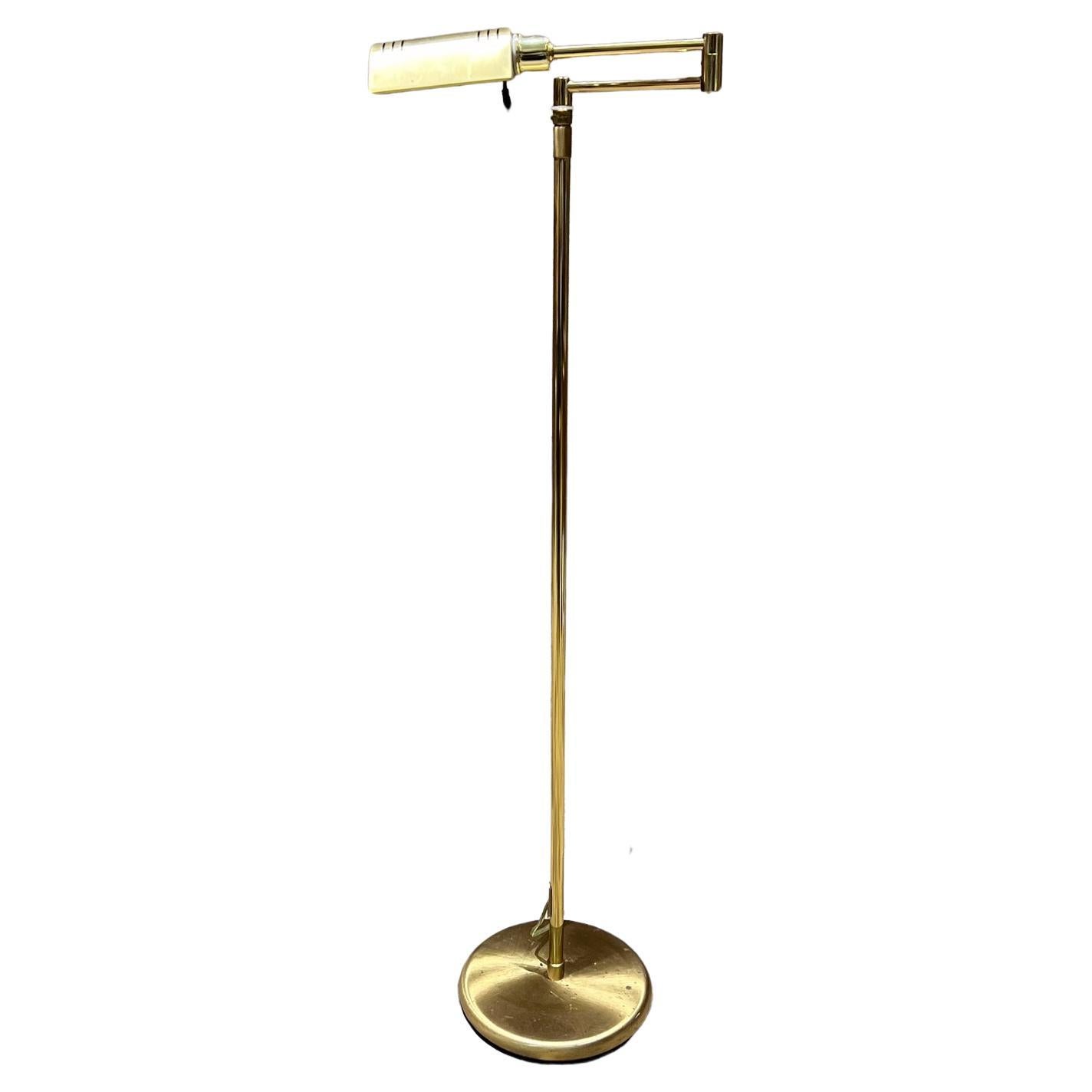 1980s Holtkoetter Germany Brass Pharmacy Floor Lamp Leuchten For Sale