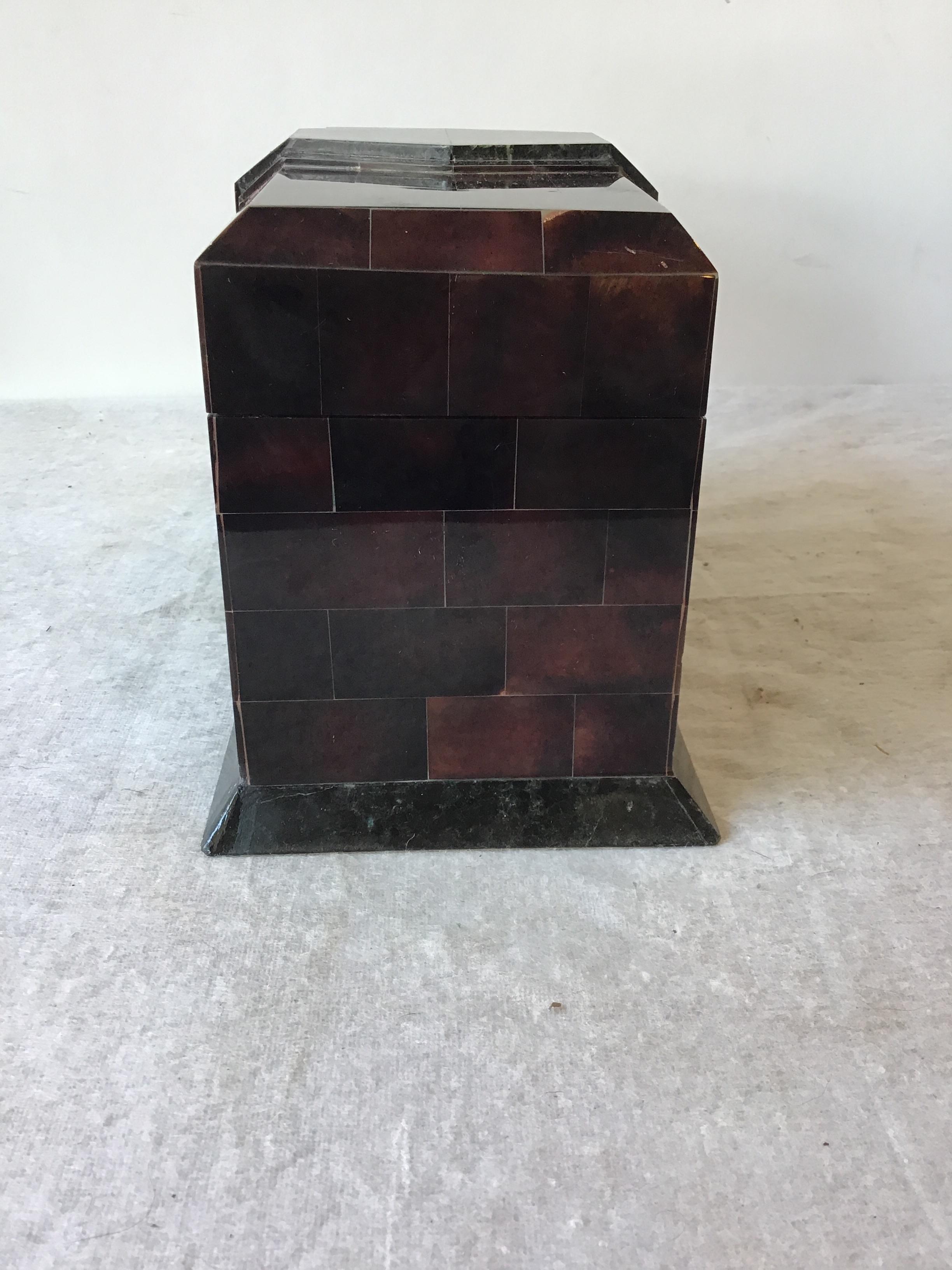 1980s Horn and Stone Jewelry Box 1