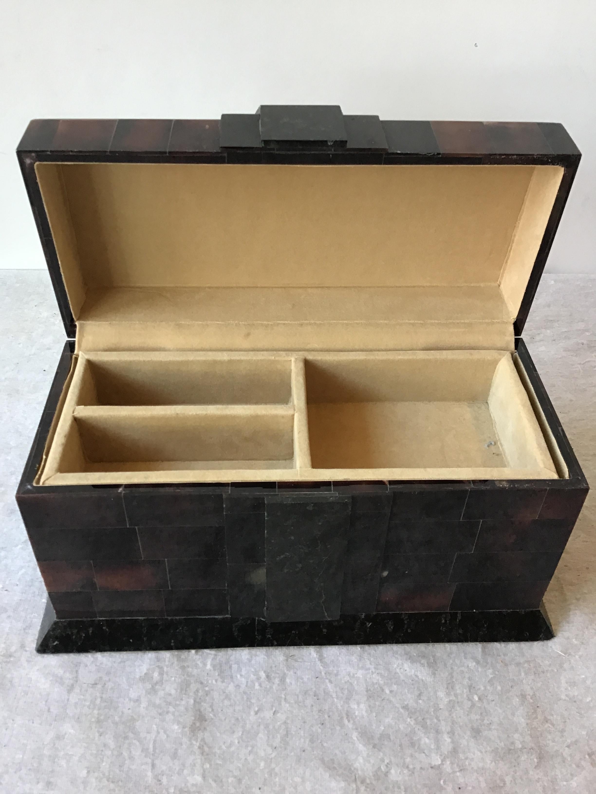 1980s Horn and Stone Jewelry Box 3