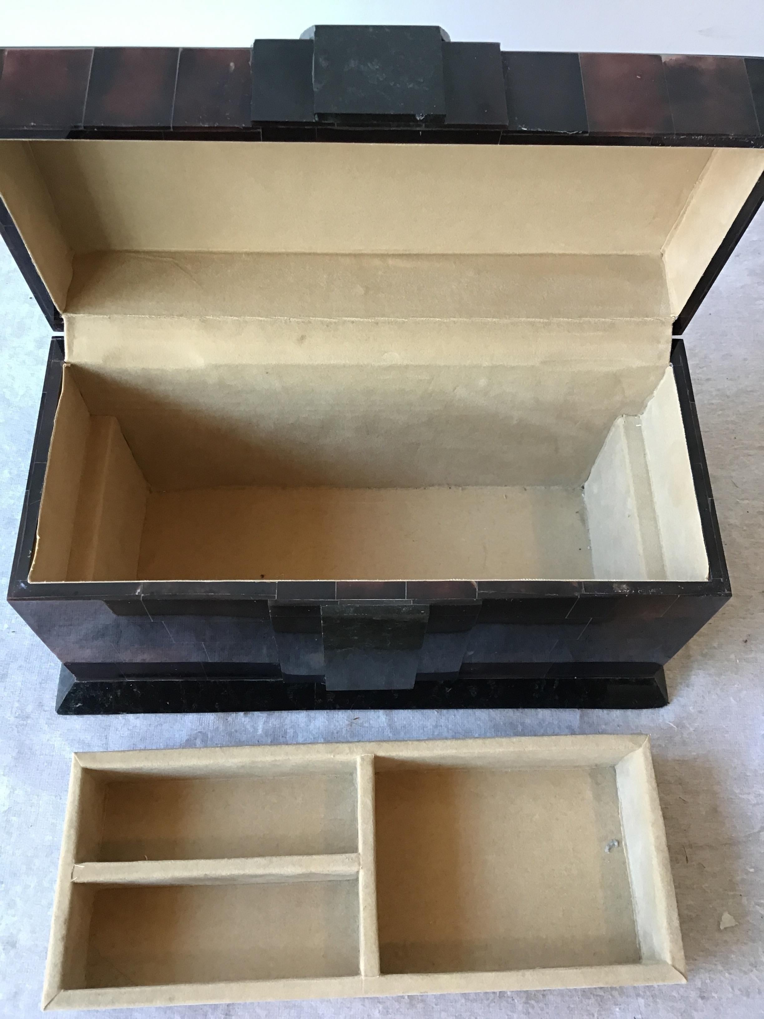 1980s Horn and Stone Jewelry Box 4