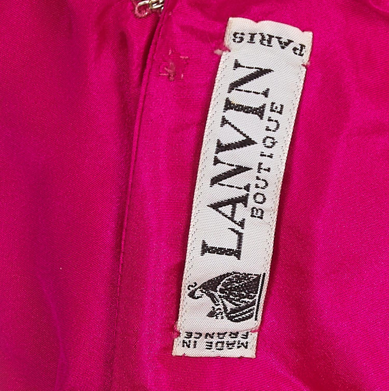 1980s Hot Pink Lanvin One Shoulder Dress With Peplum In Excellent Condition In London, GB