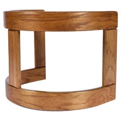 1980s Howard Solid Oak Crescent Half-Moon End Table