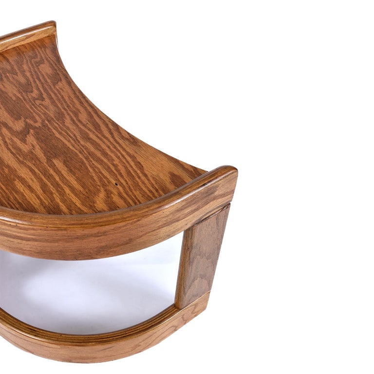 1980s Howard Solid Oak Crescent HalfMoon End Table at 1stDibs half