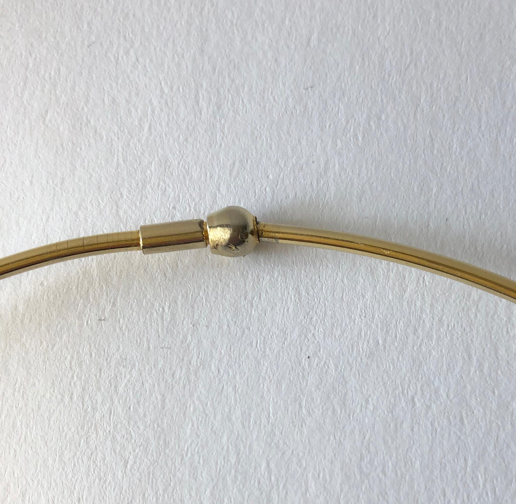 1980s Hutschenreuther Porcelain German Postmodern Half Moon Pendant Necklace In Good Condition In Palm Springs, CA