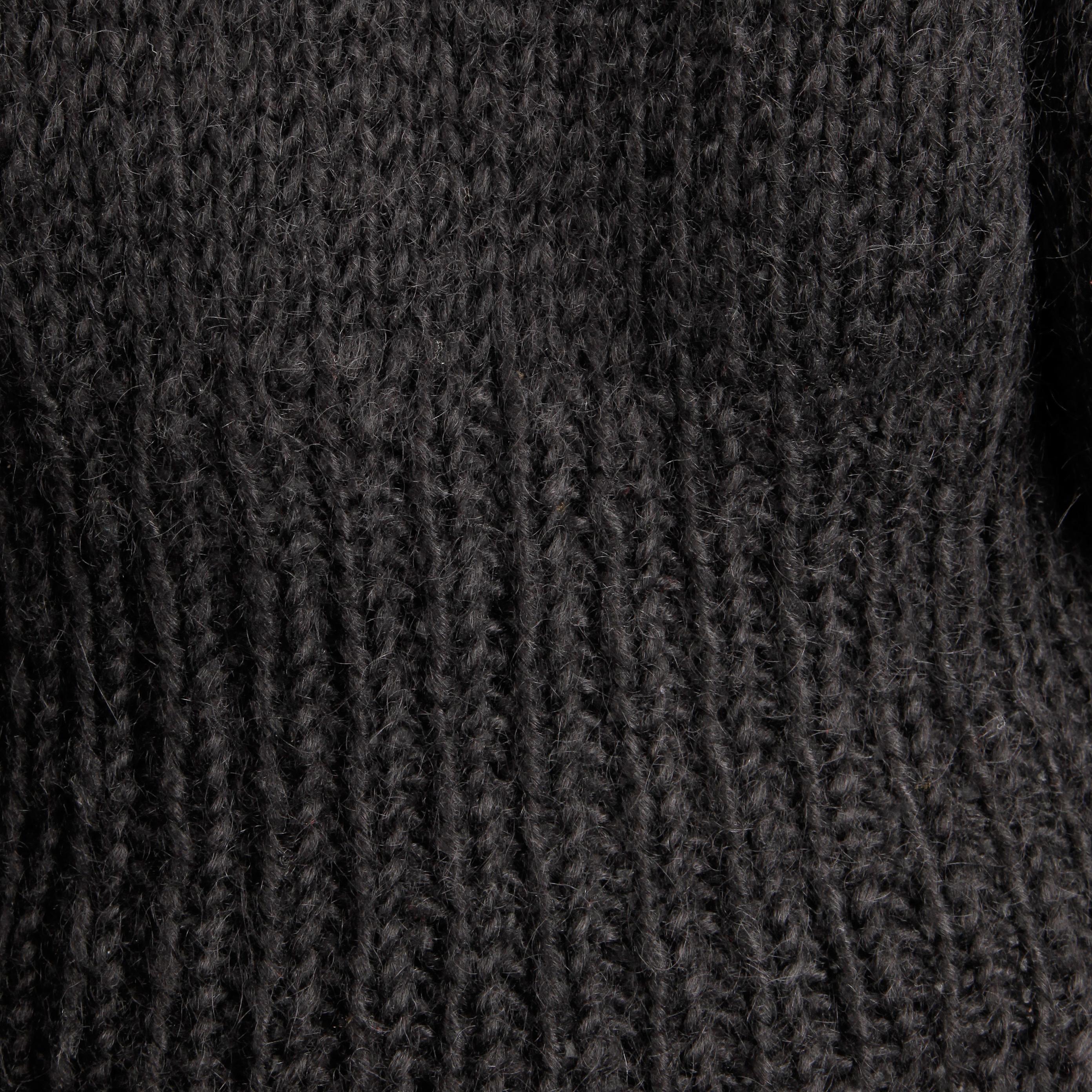 1980s I. Magnin Vintage Black Chunky Knit Wool Full Sleeve Cardigan Sweater 2
