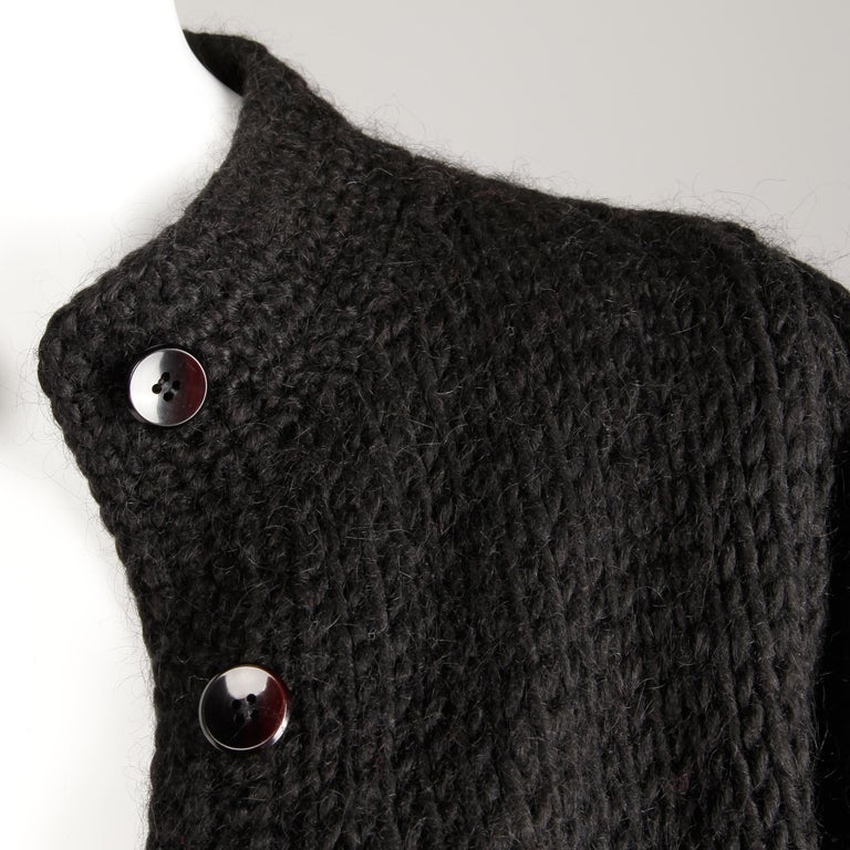 1980s I Magnin Blue Hand Knit Cardigan