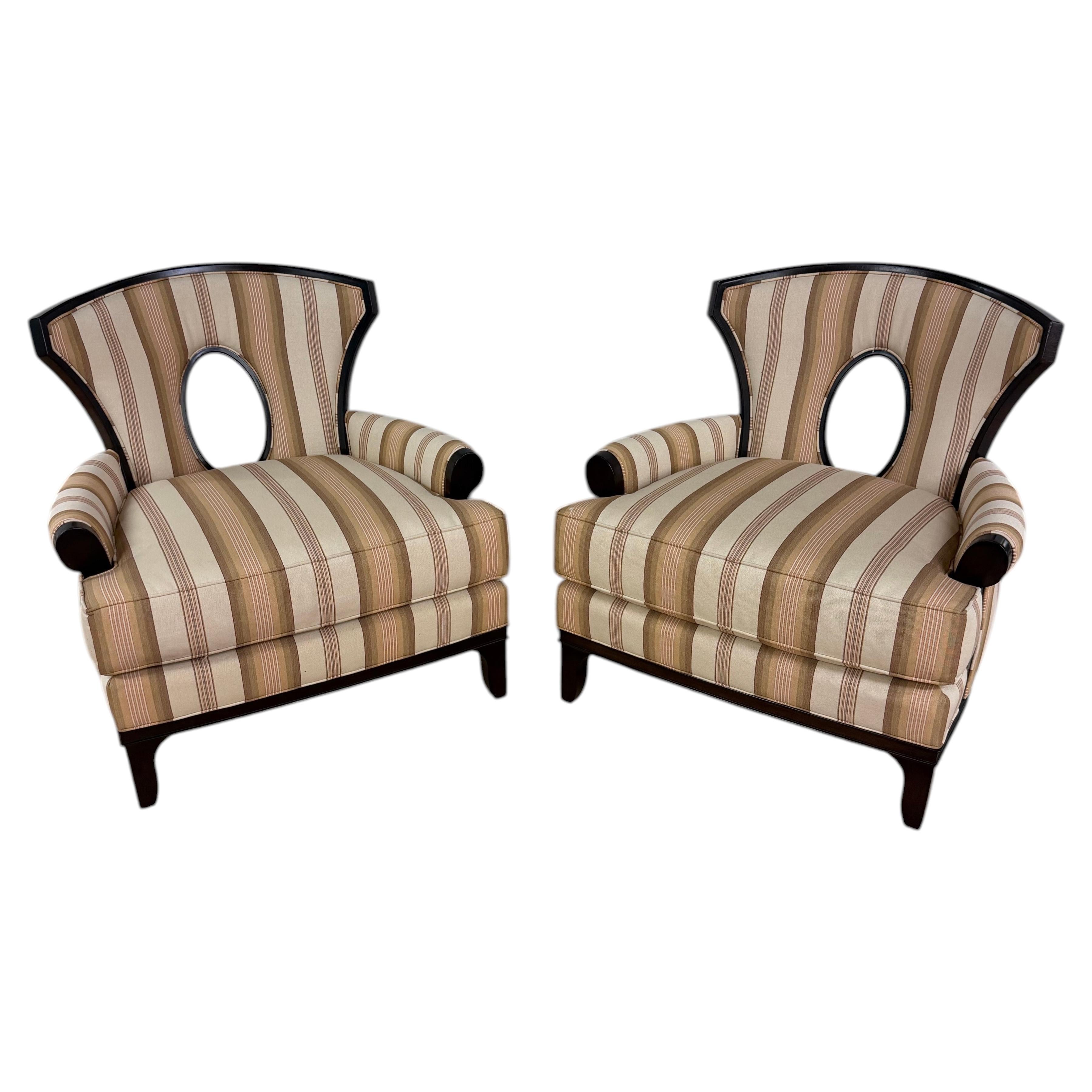 1980’s Iconic Club Chairs by Barbara Barry for Henredon, a Pair For Sale