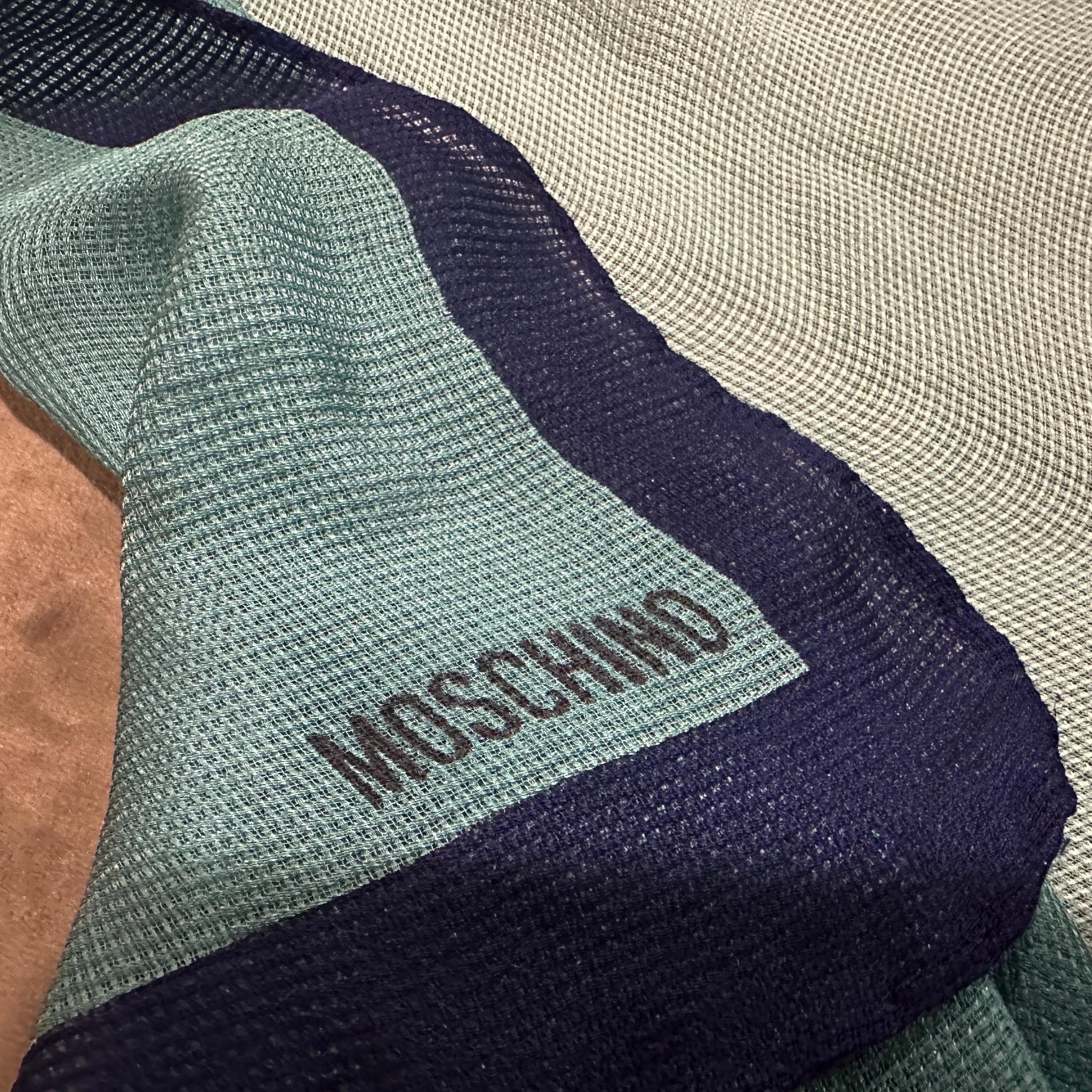 1980s Iconic illustrated Scarf by Franco Moschino For Sale 1
