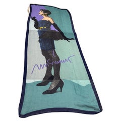 1980s Iconic illustrated Scarf by Franco Moschino