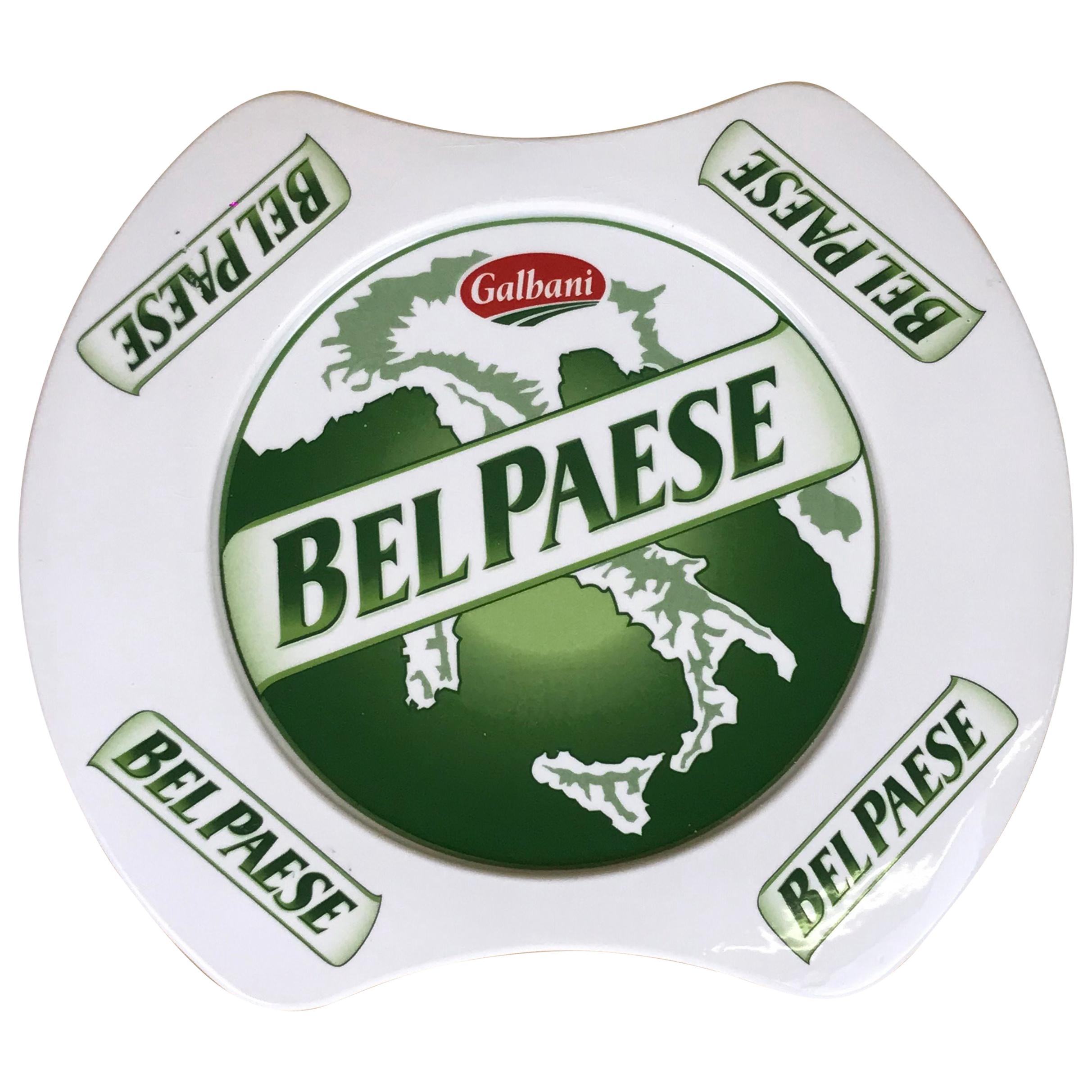 1980s Iconic Italian Ceramic Bel Paese Cheese by Galbani Advertising Plate For Sale