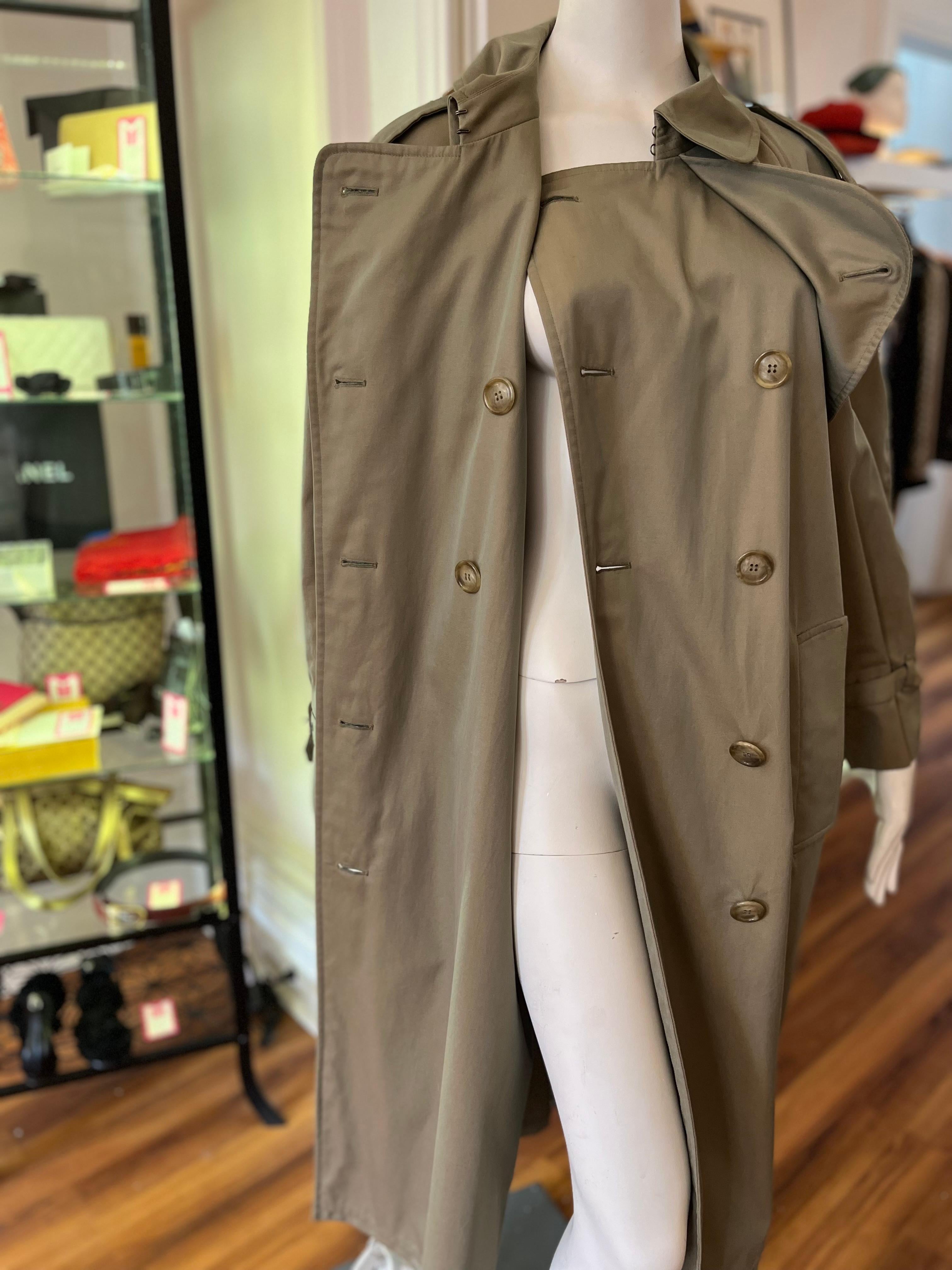 1980er Jahre Ikonischer Yves Saint Laurent-Trench aus Baumwolle 44Fr Damen im Angebot