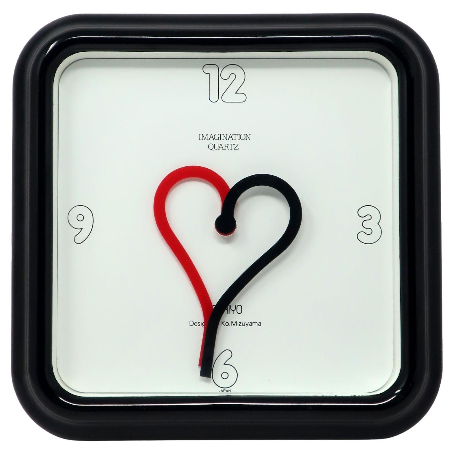 1980s Imagination Heart Clock by Ko Mizuyama for Yachiyo For Sale