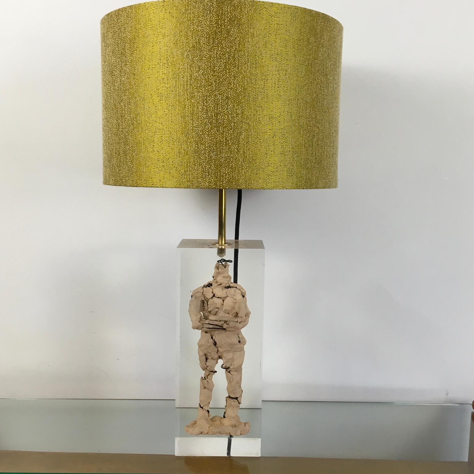  Lucite Table Lamp in a Manner of Maison Romeo Paris 1980s In Good Condition For Sale In London, GB